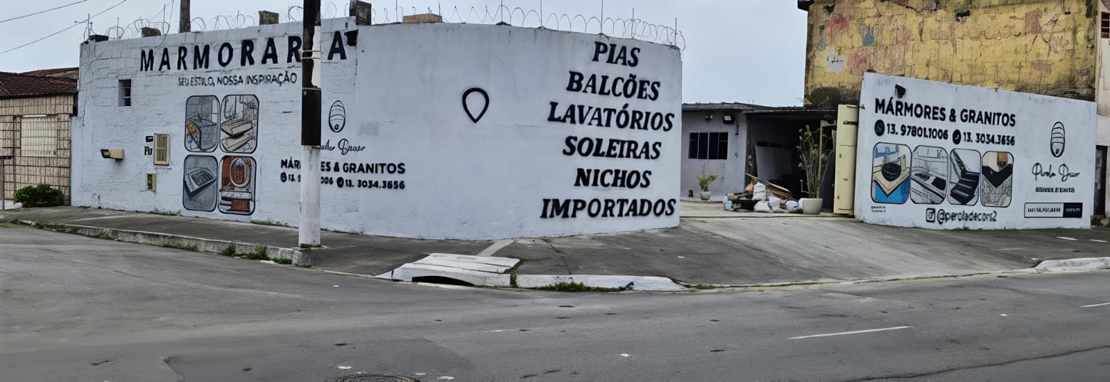 Local de atendimento da marmoraria Pérola Decor